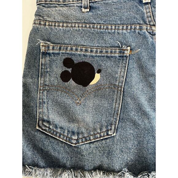 Vintage Levi's 517 Mickey & Minnie Cut Off High Waist Shorts sz 34 - Picture 6 of 7